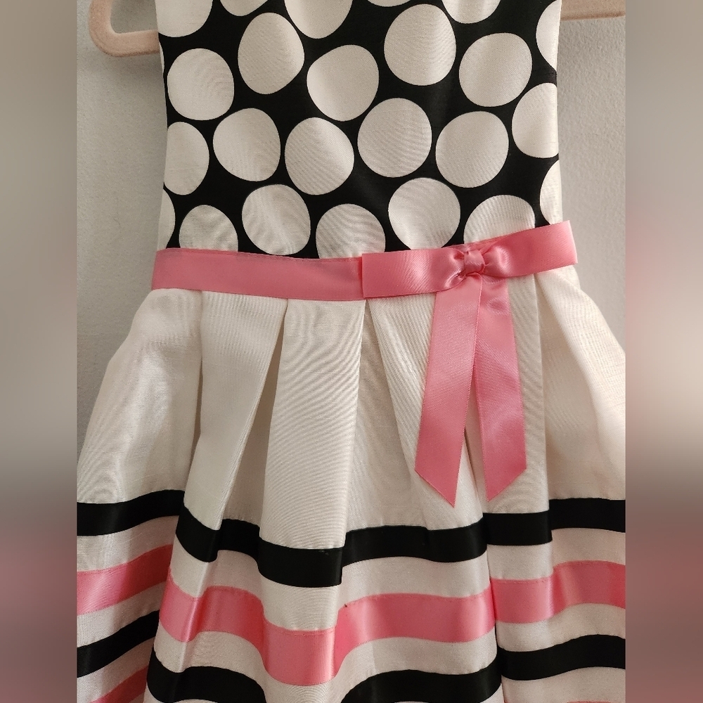 Rare Editions Polka Dot and Striped Girl's Dress; Size 3T, NWT - Picture 4 of 7